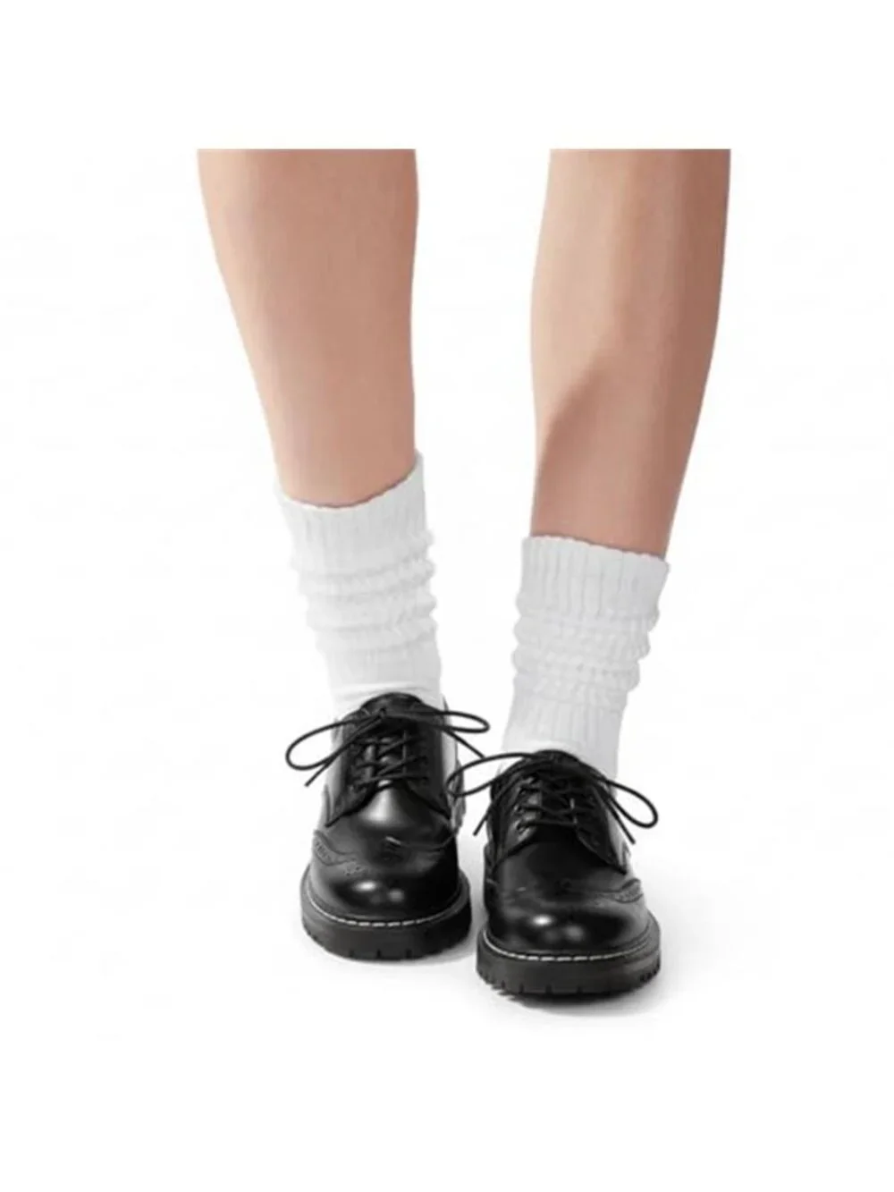 Womens Slouch Socks Cotton Crew Scrunch Retro Vintage Boot Sneaker Size 6-11